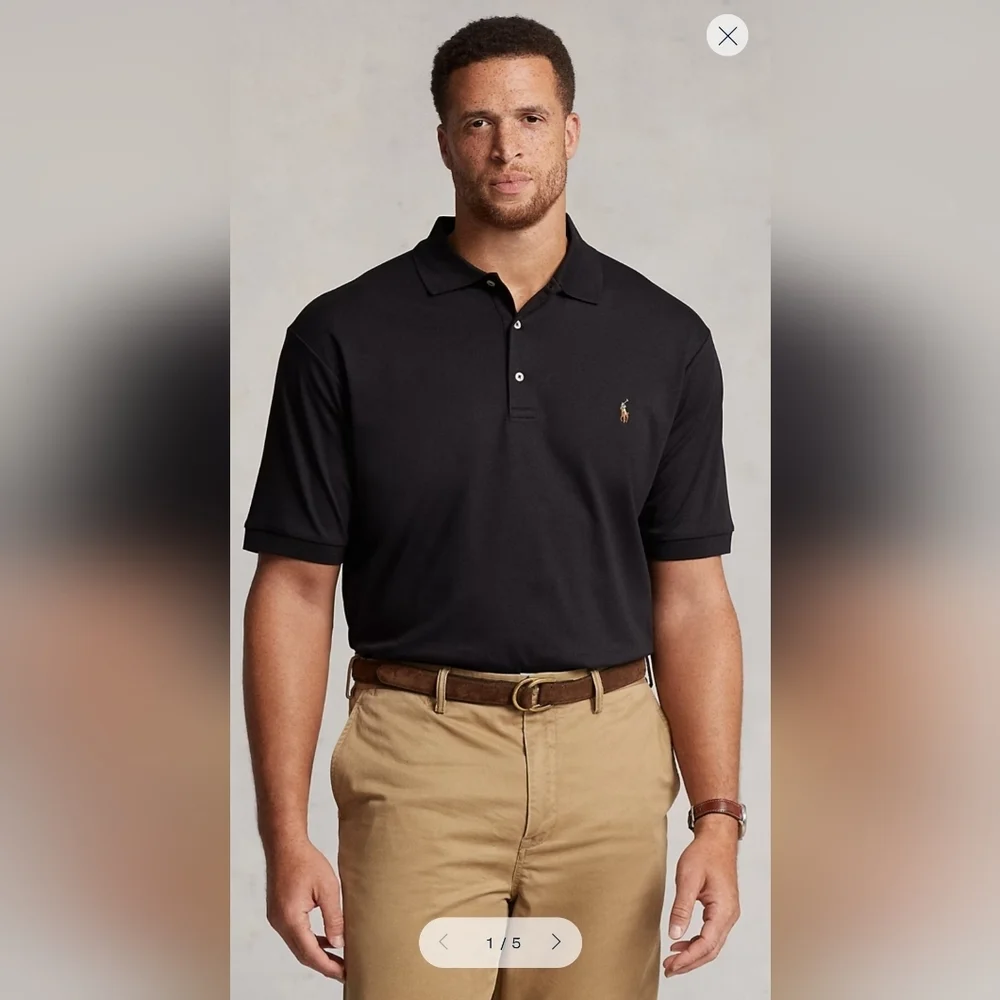 Polo Ralph‎ Lauren Men's Black Classic Fit Size XXL/TTG Soft COTTON IN BLACK